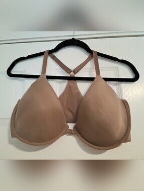 Gilligan & O'Malley Smooth Racerback T-Shirt Bra - Beige, Size 40D